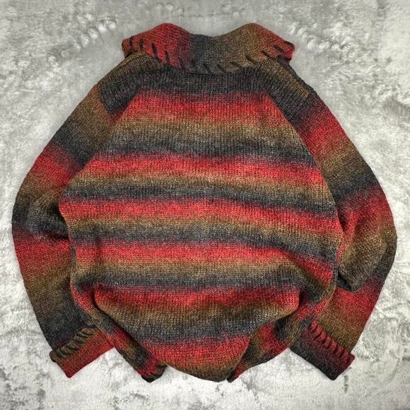 Vintage Deadstock Denim&Co. Mohair Alpaca Red Earth Tones Buttonup Cardigan L - Picture 2 of 8